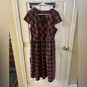 Lane Bryant Red and Black Plaid Midi Dress